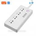 Ổ Cắm SO301 4 Cổng 10A 4 Cổng USB Wifi Điều Khiển Từ Xa Smart Life Tuya