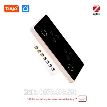 Ổ Cắm Âm Tường ZDMP 10A Zigbee Viền Kim Loại Smart Life Tuya